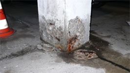 Schaden an einer Tiefgaragenst&uuml;tze